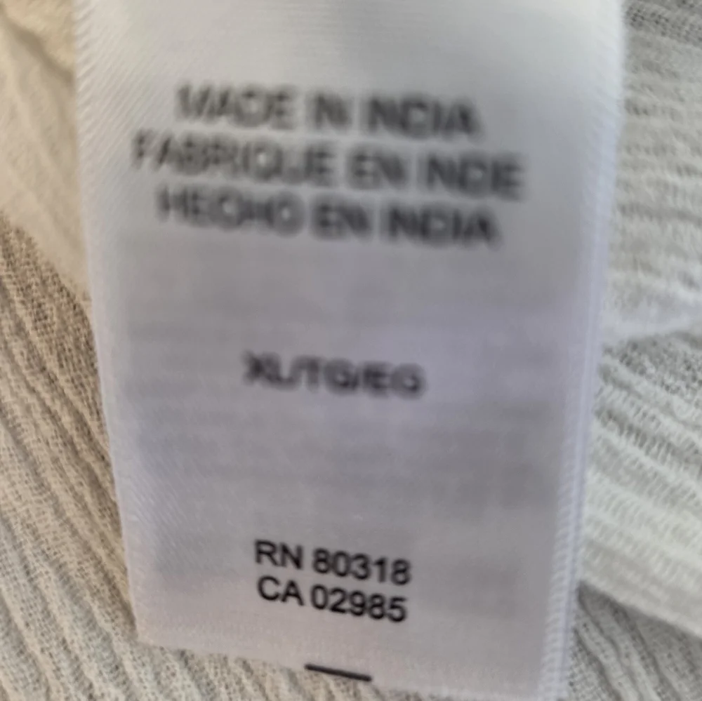 Lucky Brand Top Gauzy Eyelet Cutout Semi Sheer Button Down XLarge Shirt Boho - Picture 7 of 15